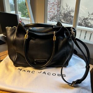 Marc Jacobs Black Satchel with Gold Accents